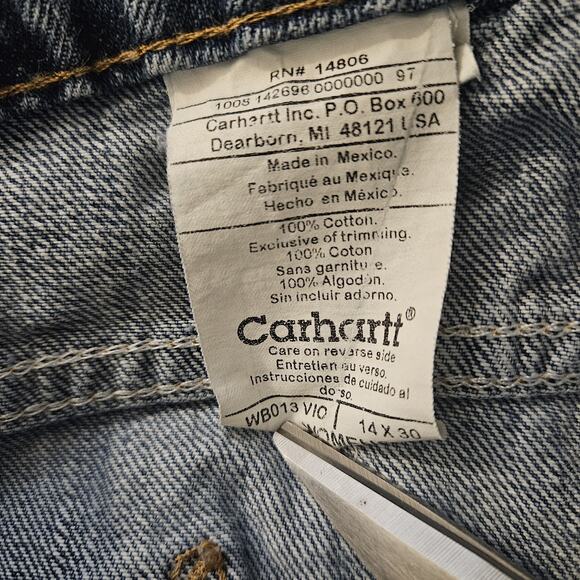 Carhartt WB013 VIO Women’s 14x30 Blue Denim Jeans Dungaree Carpenter Work - Picture 5 of 5